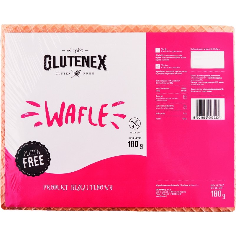 Glutenex Wafle do przekładania bezglutenowe 180 g sklep Bee.pl