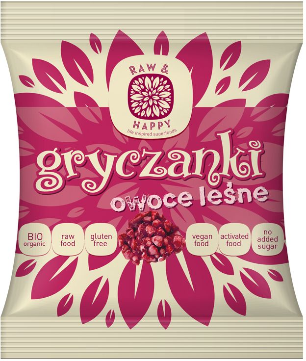 Raw & Happy Gryczanki bezglutenowe owoce leśne Raw Bio 40 g Bio sklep