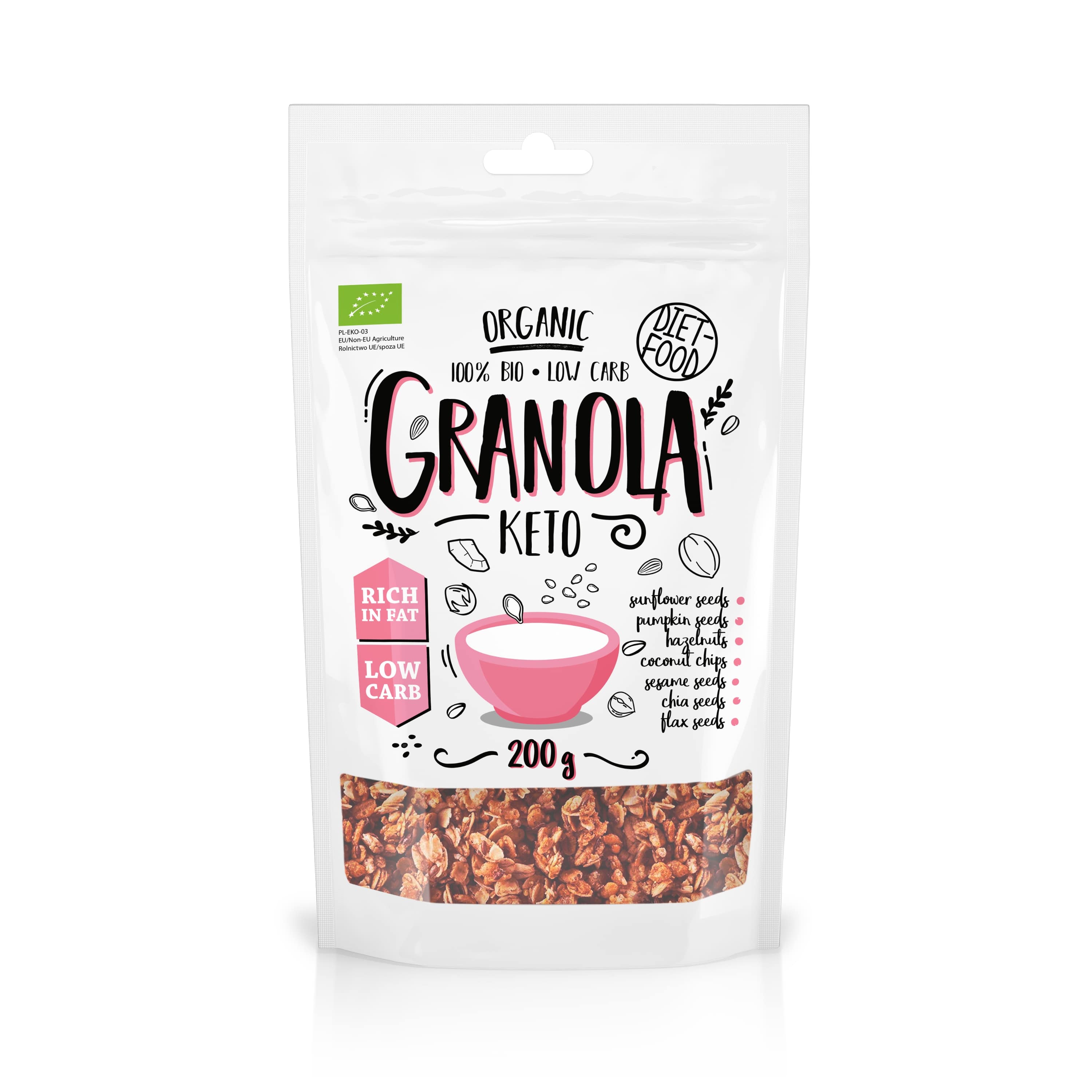 Diet-Food Keto granola 200 g Bio - sklep Bee.pl